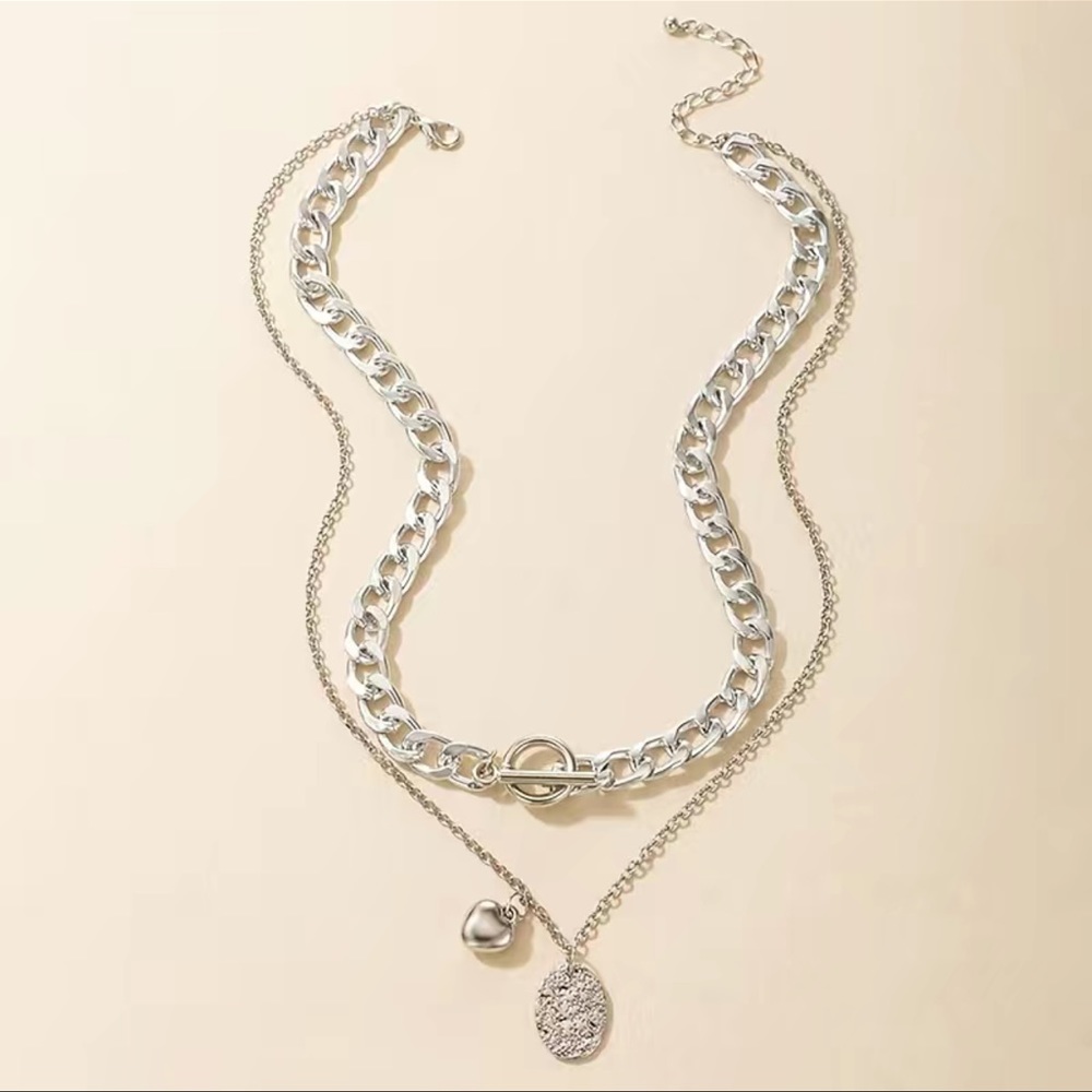New Chunky Chain Silver plated Layer Necklace - Picture 4 of 4
